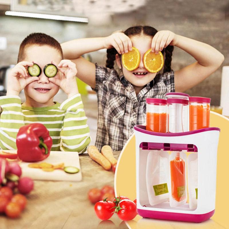 Baby Food Squeezer with Food Pouches